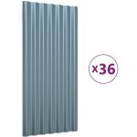 Bonnevie - lot de 36 panneaux de toiture, plaque moderne, haute qualit, acier enduit de poudre gris ...