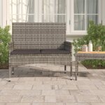 Bonnevie - banc banquette de jardin à 2 places - mobilier de jardin avec coussins gris résine tressée ... Bonnevie - banc banquette de jardin à 2 places - mobilier de jardin avec coussins gris résine tressée ...