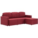 Canapé - lit modulaire 3 places rouge bordeaux tissu vidaxl Canapé - lit modulaire 3 places rouge bordeaux tissu vidaxl