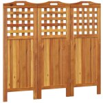 Bonnevie - paravent cloison de s�paration 3 panneaux, pour jardin, balcon, terrasse 121, 5x2x115 cm bois ...