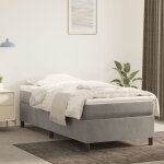 Bonnevie - sommier  ressorts de lit - sommier pour adulte et enfant - gris clair 90x190 cm velours bv105805 ...