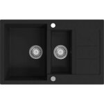 Vier de cuisine, en granit double bac bac �vier �quipement de cuisine, noir oib5654e - noir