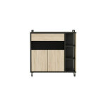 M&s - desserte 2 portes et 1 tiroir 80x40x76, 5 cm naturel et noir