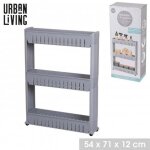 Desserte 3 etageres gris avec roulettes 54x72x12cm