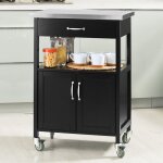 Desserte de cuisine roulante, meuble de rangement  roulettes plateau en acier inox fkw22 - sch sobuy ...