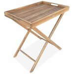 Desserte de jardin en bois 68x44cm - murcia - plateau amovible sur pied. table d'appoint. table basse ...