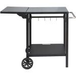 Vevor desserte plancha a 2 niveaux chariot de barbecue avec plan de travail pliable table de barbecue ...