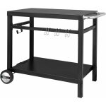 Chariot a plancha - desserte pour plancha et bbq en mtal avec grande surface de travail, convient pour ...