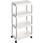Desserte  roulettes, chariot de rangement, tagre roulante, 4 niveaux, gain de place, pour salle de ...
