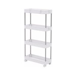 Desserte � roulettes, chariot de rangement, �tag�re roulante, 4 niveaux secury - t
