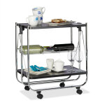Desserte  roulettes pliante chariot de cuisine 2 tages mtal corbeille hxlxp: 68, 5 x 68 x 40, 5 cm, ...