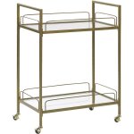 Desserte table d'appoint  roulettes en verre de scurit et mtal trs dcorative et pratique pour cuisine ...