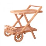 Desserte en teck avec roues kereta
