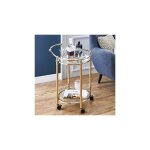 M&s - desserte vintage 59x49x79 cm en verre et m�tal laiton