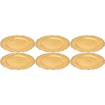 Dessous d'assiette en plastique doré royal (lot de 6) Dessous d'assiette en plastique doré royal (lot de 6)