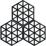 Dessous de plat maniques cuisine tapis silicone protege poele de casserole (noir)??lot de 3