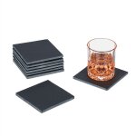Relaxdays - dessous de verre en ardoise, lot de 8, supports carr�s, h x l : 10 x 10 cm, pour boissons, ...