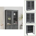 Dessus de buffet hamar gris fonc� 85x35x100 cm bois de pin - meuble de rangement - buffet - meuble tv ...