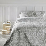 Dessus de lit 260 x 240 cm + 2 taies 60 x 60 cm marie atmosphera gris