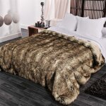 Dessus de lit fourrure marmotte - 150x200cm - marron Dessus de lit fourrure marmotte - 150x200cm - marron