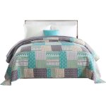 Dessus de lit patchwork woltu couvre - lit matelass, jet de lit pour lit double, 220x240cm, patchwork ...