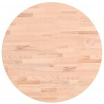 Dessus de table �50x4 cm rond bois massif de h�tre vidaxl