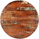 Vidaxl ? dessus de table ronde 80 cm en bois massif de r�cup�ration ? finition unique ? surface lisse ...