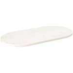 Vidaxl ? dessus de table en bois de pin massif blanc 100x50x2, 5 cm ? plateau ovale pour tables basses ...