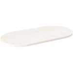 Dessus de table blanc 100x50x2, 5 cm bois de pin massif ovale vidaxl