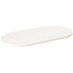 Dessus de table blanc 110x55x2, 5 cm bois de pin massif ovale