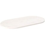 Dessus de table blanc 110x55x2, 5 cm bois de pin massif ovale