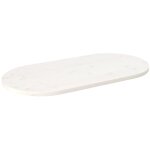 Dessus de table blanc 110x55x2, 5 cm bois de pin massif ovale