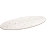 Dessus de table blanc 110x55x2, 5 cm bois de pin massif ovale vidaxl