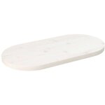 Dessus de table blanc 60x30x2, 5 cm bois de pin massif ovale