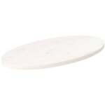 Dessus de table blanc 70x35x2, 5 cm bois de pin massif ovale
