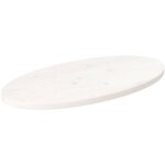 Dessus de table plateau de table plan de travail blanc 70x35x2, 5 cm bois de pin massif ovale bzthbs872292 ...