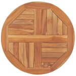 Dessus de table bois de teck solide rond 2, 5 cm 60 cm