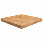 Vidaxl ? dessus de table carr� en bois de ch�ne massif 50x50x4 cm ? finition vernie ? couleur marron ...