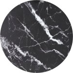 Dessus de table noir �30x0, 8 cm verre tremp� avec design marbre