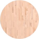 Dessus de table?plateau de table?dessus de bureau �80x2, 5 cm rond bois massif de h�tre cfw64256
