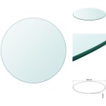 Dessus de table ronde en verre tremp� 500 mm - plateau de table rond - dessus de table en verre - verre ...