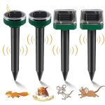 Detaupeur solaire 4pcs anti taupe ultrason repulsif serpent chasse taupes eliminer prise ultrason souris ...