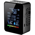 D�tecteur de dioxyde de carbone 5 en 1 d�tecteur de qualit� d'air int�rieur co2 compteur num�rique tvoc ...