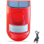 D�tecteur de mouvement � infrarouge � �nergie solaire, sir�ne, syst�me d'alarme stroboscopique, �tanche, ...