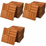 Deuba - 33x dalles de terrasse en bois d'acacia 3m dalle clipsable 30x30cm revtement de sol extrieur ...