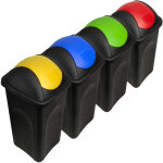 Deuba - lot de 4 poubelles de recyclage couvercle automatique 60 litres