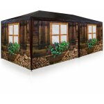 Chapiteau de f�te tente r�ception jardin motif chalet oktoberfest 6x3m