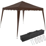Deuba - tonnelle capri 3x3 m pliable tente de rception jardin terrasse extrieur brun fonc