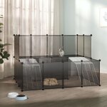 The living store cage pour petits animaux noir 143x107x93 cm pp et acier - cage pour petit animal - clapier ...