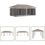 Devenirriche - the living store belv�d�re avec moustiquaire 6x3x2, 73 m taupe 180 g / m� - abri jardin ...